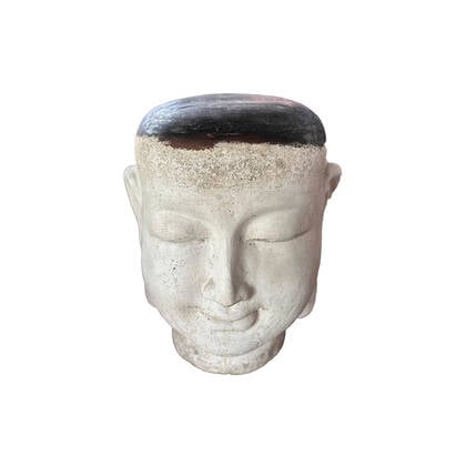 PTMD Makayla White Buddha Shaped GRC Statue Wit