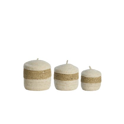 Light & Living - Mand KENMARE - Ø34x36cm - Bruin - Set van 3