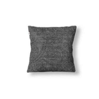 Zo Home Sierkussen Paisley di Lino - dark grey 50x50cm Antraciet