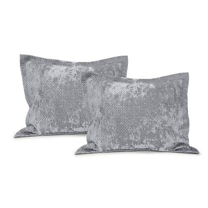 LINNICK Velvet Kussensloop - silver grey 60x70cm - Set van 2 Grijs