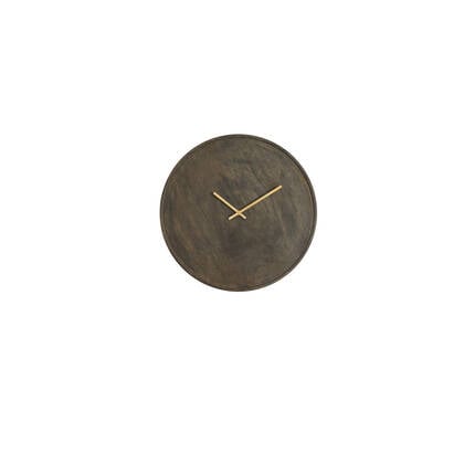 Light&living Klok Ø41 cm VETI mango hout donker +goud Bruin