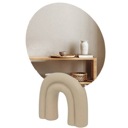 MISOU Make up Spiegel op Standaard Vensterbank Decoratie 24x4,7x35,... Beige