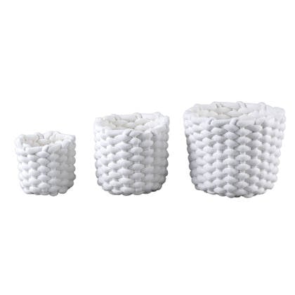 PTMD Olliver White Velvet Rope Basket No Handles SV3 Wit