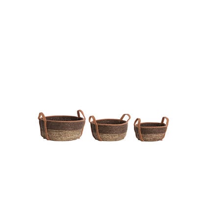 Light & Living - Mand KINSALE - Ø33x23cm - Bruin - Set van 3