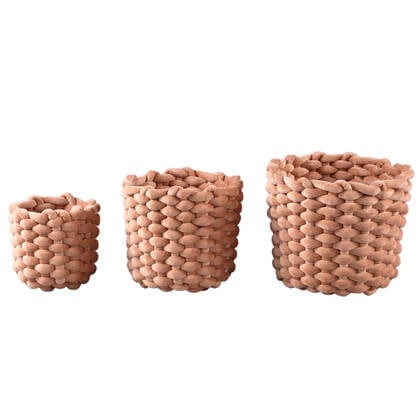 PTMD Olliver Brown Velvet Rope Basket No Handles SV3 Bruin
