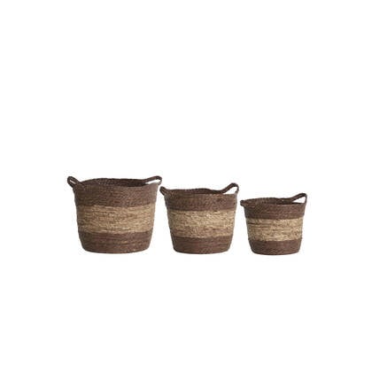 Light & Living - Mand KILKEE - Ø40x40cm - Bruin - Set van 3