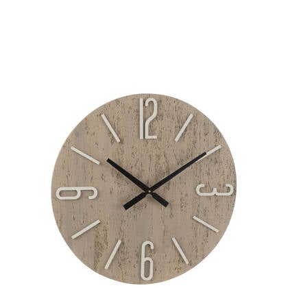 J-Line Wandklok Pol Mdf|Steen Mix Multicolor
