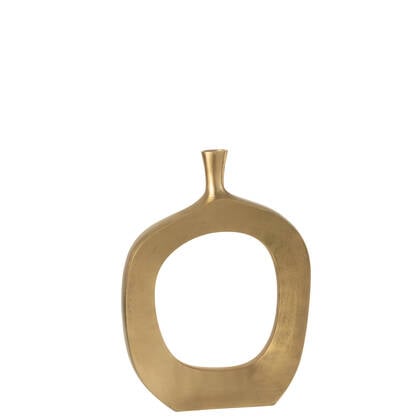J-Line vaas Nina - aluminium - - small - Ø 10 cm Goud