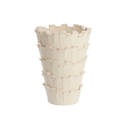 Light&living Vaas deco Ø33x43 cm BANYA keramiek mat crème Wit
