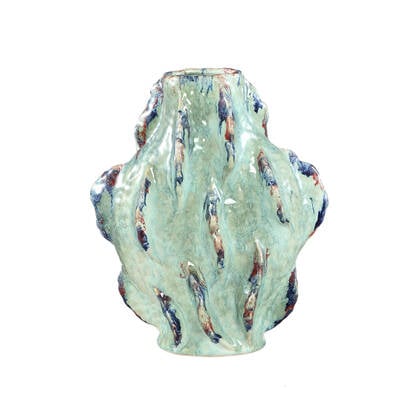 PTMD Amarrah Petrol Ceramic Irregular Vase High L Blauw