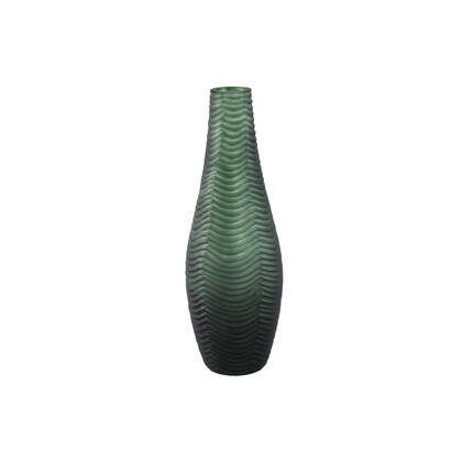PTMD Elichi Green Round Glass Vase High Small Groen