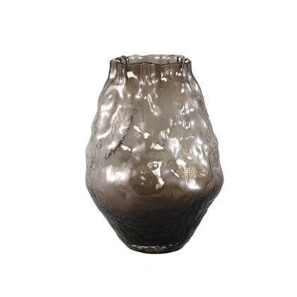 PTMD Narin Brown Irregular Shaped Glass Vase L Bruin