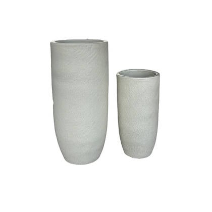 PTMD Dezzel White Glazed Round Ceramic Pot High SV2 Wit