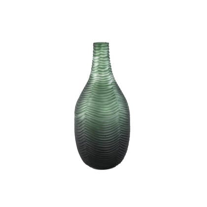 PTMD Elichi Green Round Glass Vase High Wide Groen