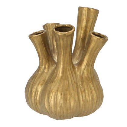 DK Design vaas Aglio - tulpenvaas - mat - D20 x H25 cm Goud