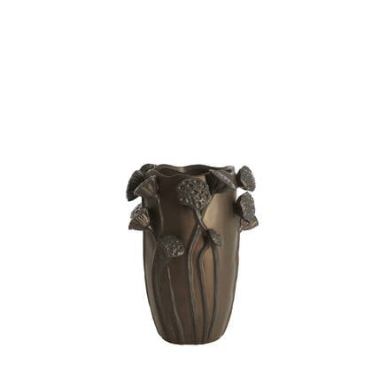 Light&living Vaas deco 27,5x25,5x35 cm LAVCI keramiek mat donker Bruin
