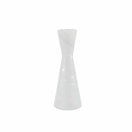 PTMD Corena White Glass Vase Solid Black Double Cone L Wit