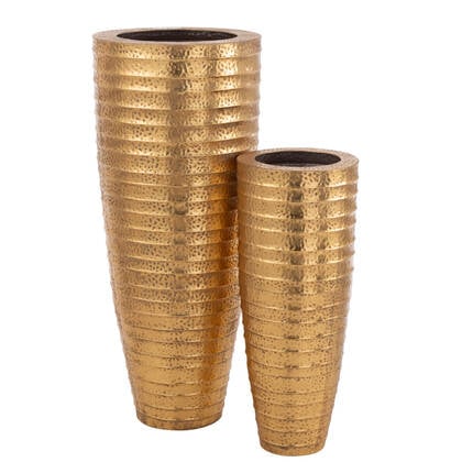 J-Line vaas Egypte - metaal - - 2 stuks - 122 cm hoog Goud