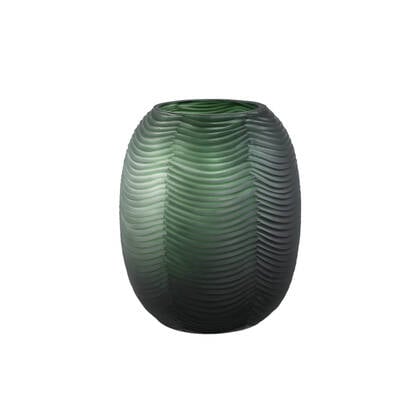 PTMD Elichi Green Round Glass Vase High Groen