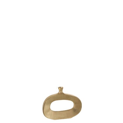 J-Line vaas Ovaal - aluminium - - small - 23 cm hoog Goud