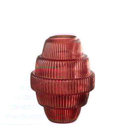 J-Line vaas Max - glas - - large - 30 cm hoog Rood