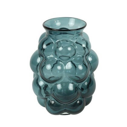 Countryfield vaas Bubblegum Medium - petrol blauw - D16 x H21 cm Groen