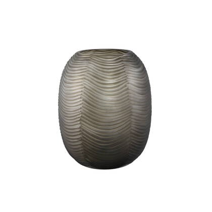 PTMD Elichi Brown Round Glass Vase High Bruin