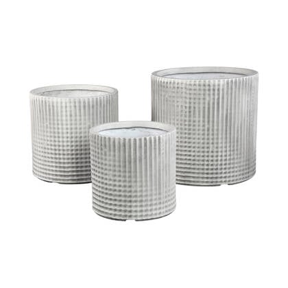 PTMD Paizlie White Round Magnesium Pot Line Pattern SV3 Wit