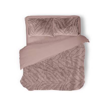 Eleganzzz Dekbedovertrek Jacquard Rabbit Fur - pink Roze