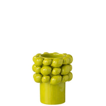 J-Line vaas Limoen - keramiek - - small - 18 cm hoog Groen