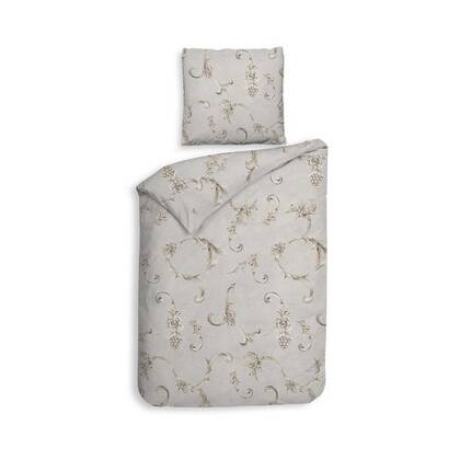 Heckett Lane Dekbedovertrek Flanel Rosalie - grey Grijs