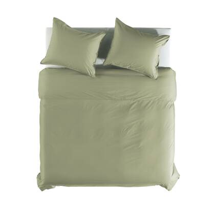 Yellow Dekbedovertrek Percale silent green Groen
