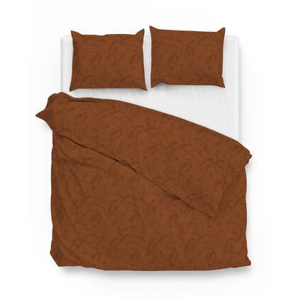Zo Home Dekbedovertrekset Katoen Satijn Fiori di - copper orange Oranje