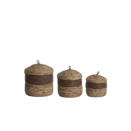 Light & Living - Mand KENMARE - Ø34x36cm - Bruin - Set van 3
