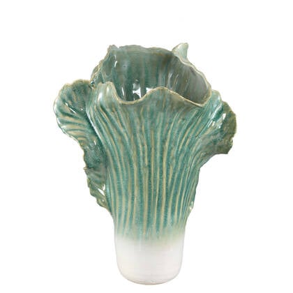 PTMD Swing Green Ceramic Pot Cabbage Shape L Grijs