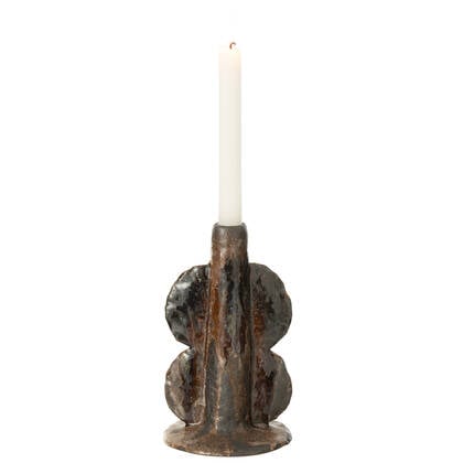 J-Line vaas Naga - keramiek - zwart|bruin - small - 20 cm hoog Multicolor