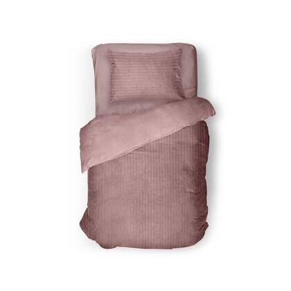 Eleganzzz Dekbedovertrek Teddy Rib Fleece- old rose