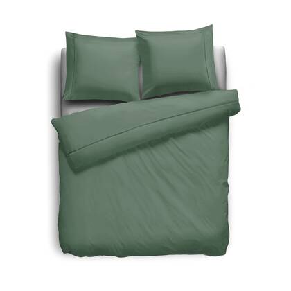 Eleganzzz Dekbedovertrek Uni Perkal Katoen Met Bies - grenat green Roze
