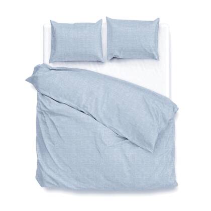 Zo Home Dekbedovertrek Katoen Lino Linnen Look - sky blue Blauw
