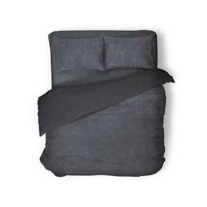 Eleganzzz Dekbedovertrek Teddy Pluche - anthracite Antraciet