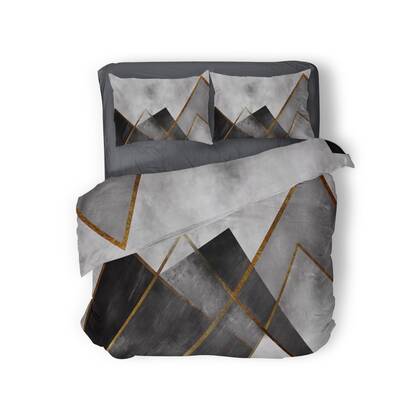 Eleganzzz Dekbedovertrek Micropercal Triangle - grey Grijs