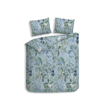 Heckett Lane Dekbedovertrek Flanel Martina - blue Blauw