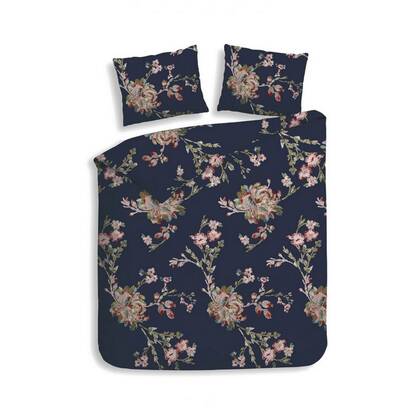 Heckett Lane Dekbedovertrek Flanel Daisy - navy blue Blauw