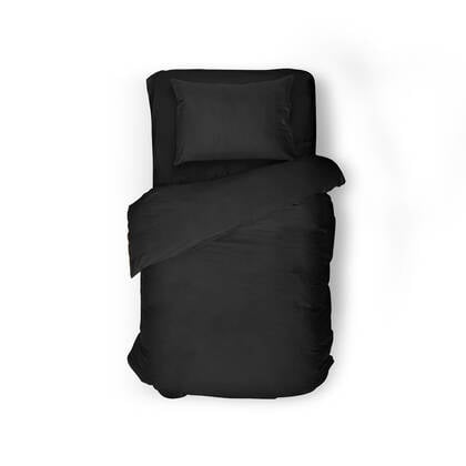 Eleganzzz Dekbedovertrek Velvet Uni - black Zwart