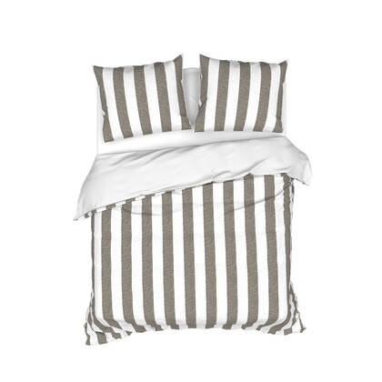 Heckett Lane Dekbedovertrek Mousseline Katoen Quinn - fossil Taupe