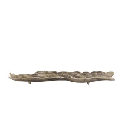 PTMD Lukne Gold Casted Alu Rough Wavy Bowl Rectangle L Goud