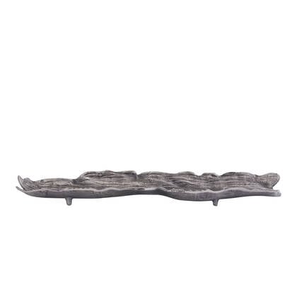 PTMD Lukne Nickle Casted Alu Wavy Bowl Rectangle L Zwart
