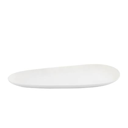 PTMD Schaal Elzye - 50x20x3 cm - Aluminium - Creme Zilver