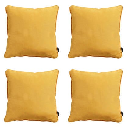 Madison - Sierkussen Panama golden glow - Ca. 45x45 cm - Set van 4 Geel
