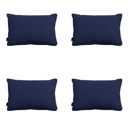 Madison - Sierkussen Panama indigo - Ca. 40x60 cm - Set van 4 Blauw